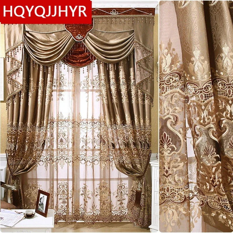 Luxury High-precision Three-dimensional Embroidered European Curtains for The Living Room Window Curtain Bedroom Luxury Drapes