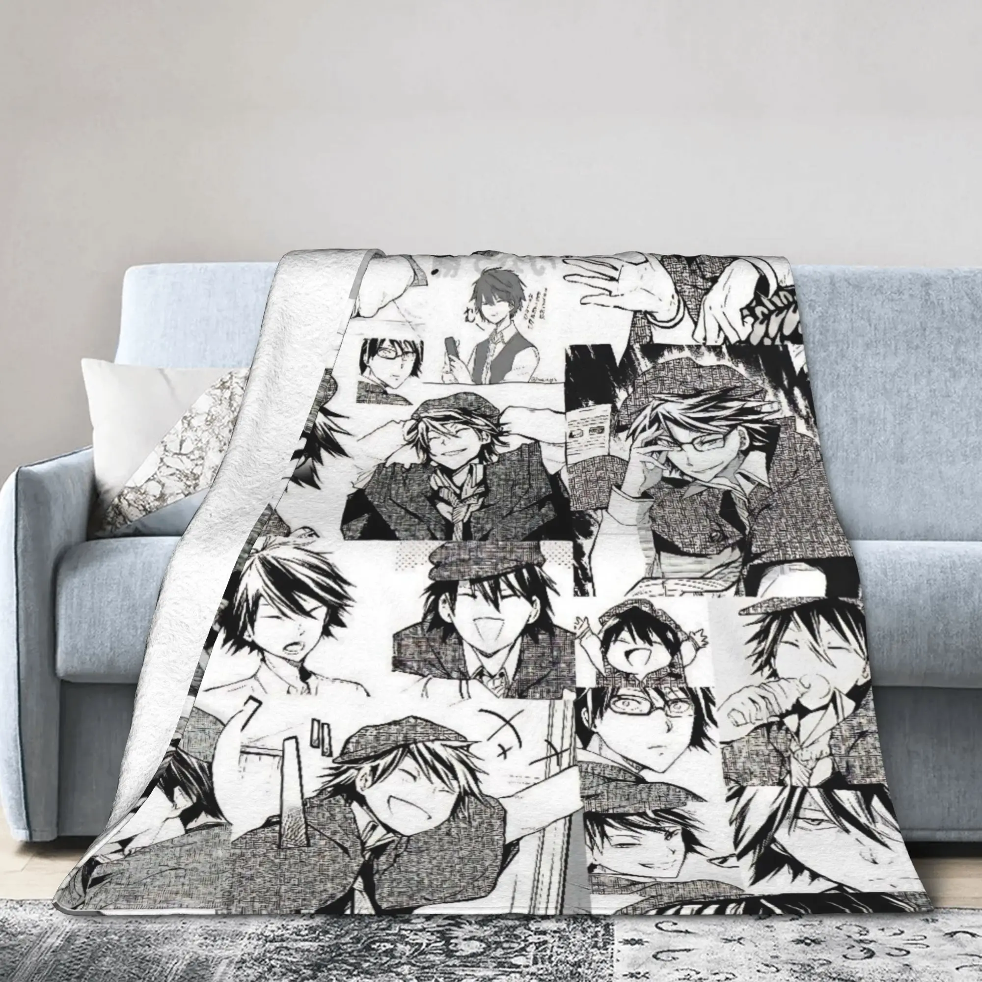 Dazai Bungo Stray Dogs Blankets Flannel Summer  Portable Super Warm Throw Blankets for Sofa Travel Plush Thin Quilt