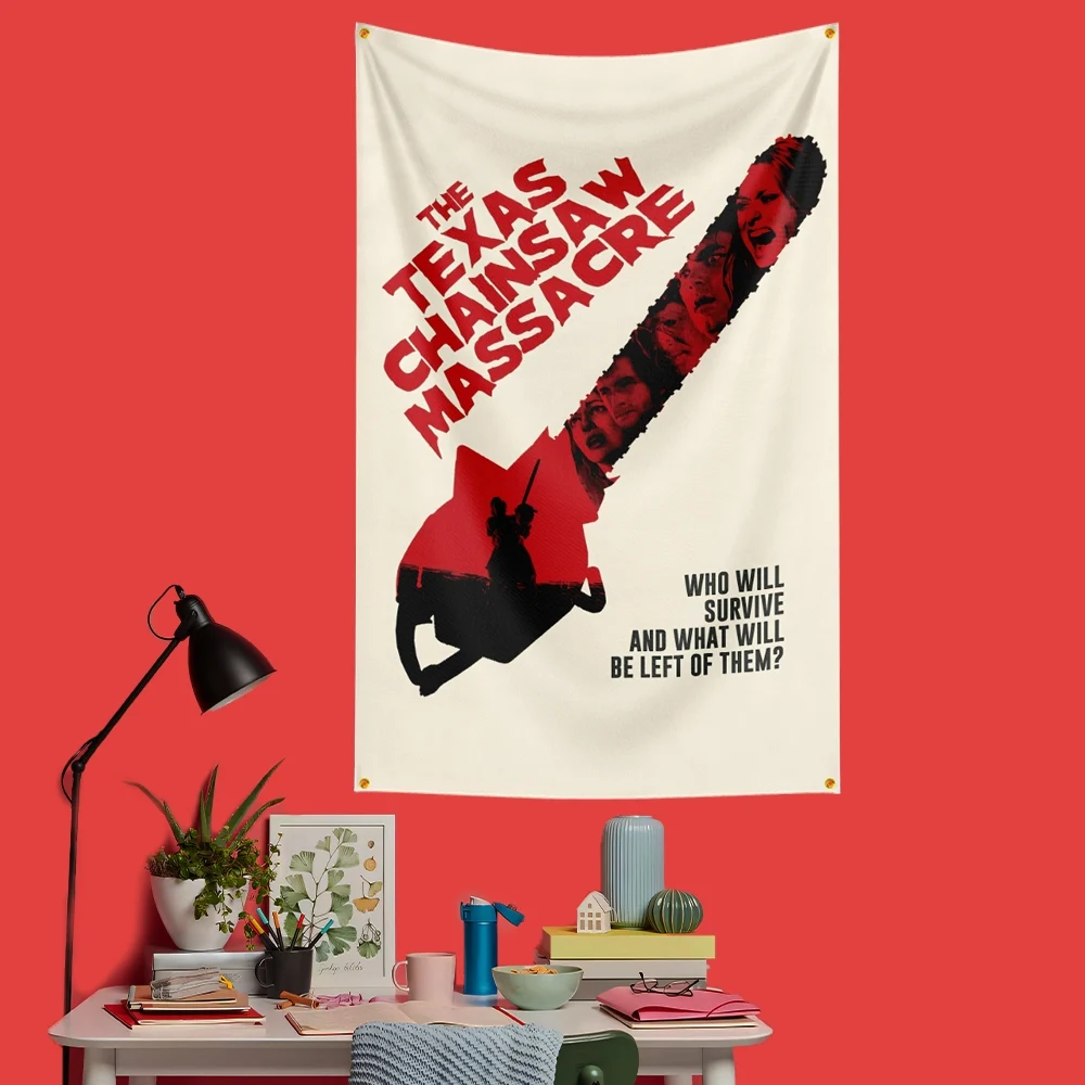 The Texas Chain Saw Massacre Inspired Flag 3x5 FT 90x150cm Polyester Decorative Banner Tapestry For Fans Bedroom Wall Decoration