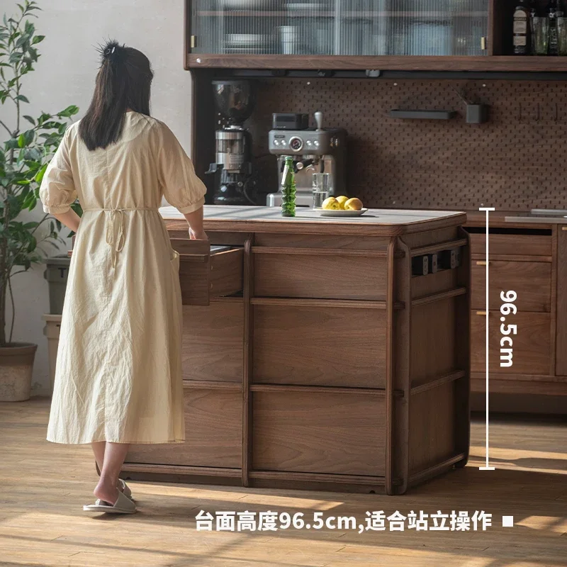 Huatuan Island Taichung antique retro bone line solid wood edge cabinet