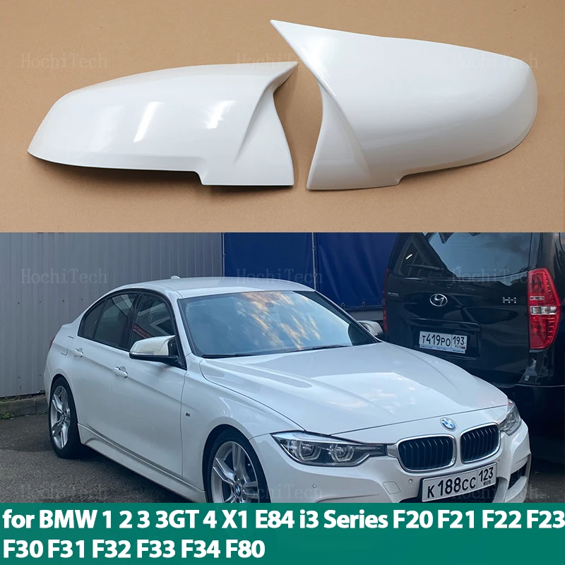 White Rearview Mirror Cap Wing Side Mirror Cover For BMW 1 2 3 3GT 4 X1 E84 M2 i3 Series F20 F21 F22 F23 F30 F31 F32 F33 F34 F80