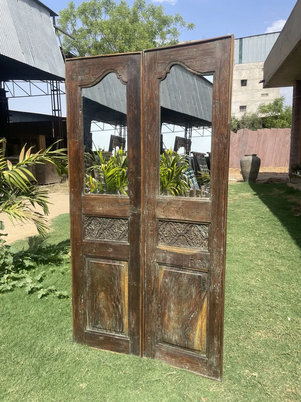 Custom Vintage Barn Door Modern Antique Design Glass Sliding French Doors For Bedroom Kitchen Living Room-Interior Exterior Use