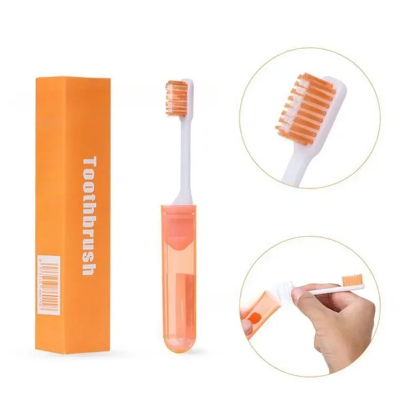 1Pc Travel Portable Folding Toothbrush Super Soft Bristle Toothbrush Fold Travel Camping Hiking Outdoor Easy To Take Teethbrush