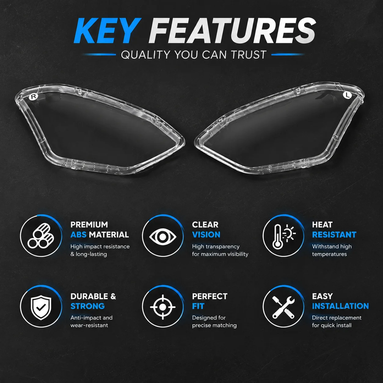 Motorcycle ABS Clear Headlight Cover Protector For BMW S1000RR 2019-2025 S 1000 RR Lamp Lens Guard Shell motorbike Accessories