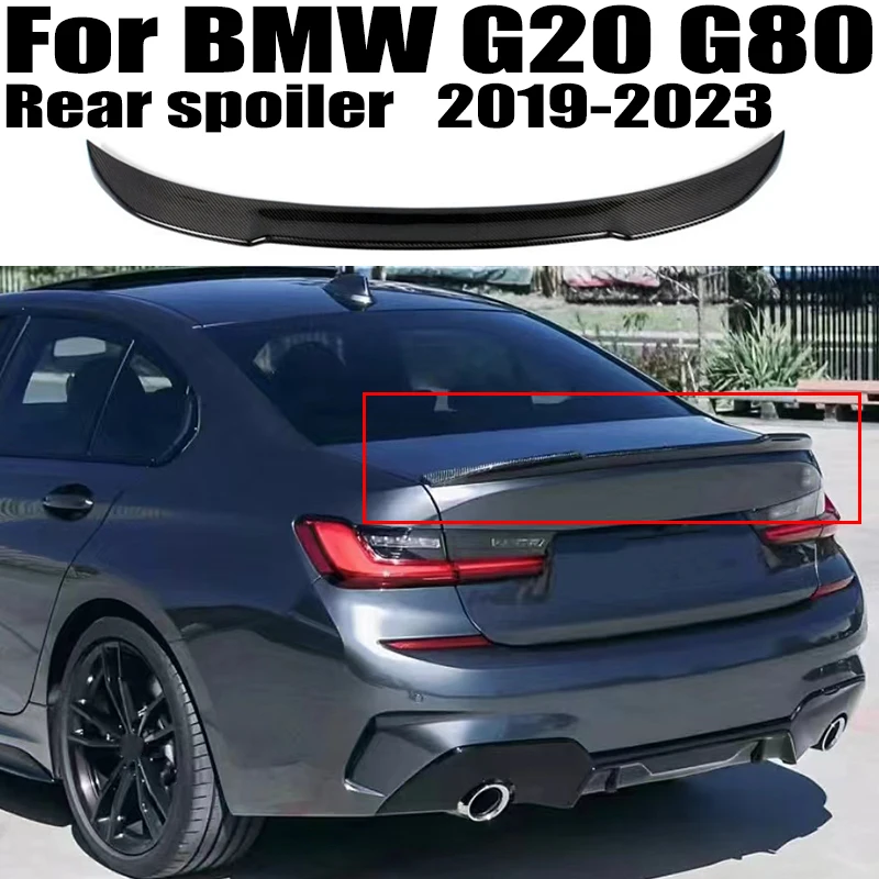 

For BMW 3 Series G20 G80 M3 2019-2023 CS Style Real Carbon Fiber Rear trunk cover spoiler Airfoil Bodykit Car Tuning Accessories