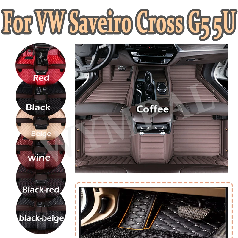 Alfombrilla de cuero Artificial de lujo para coche VW Saveiro Cross G5 5U 2009 ~ 2017 protege los accesorios interiores del vehículo personalizados