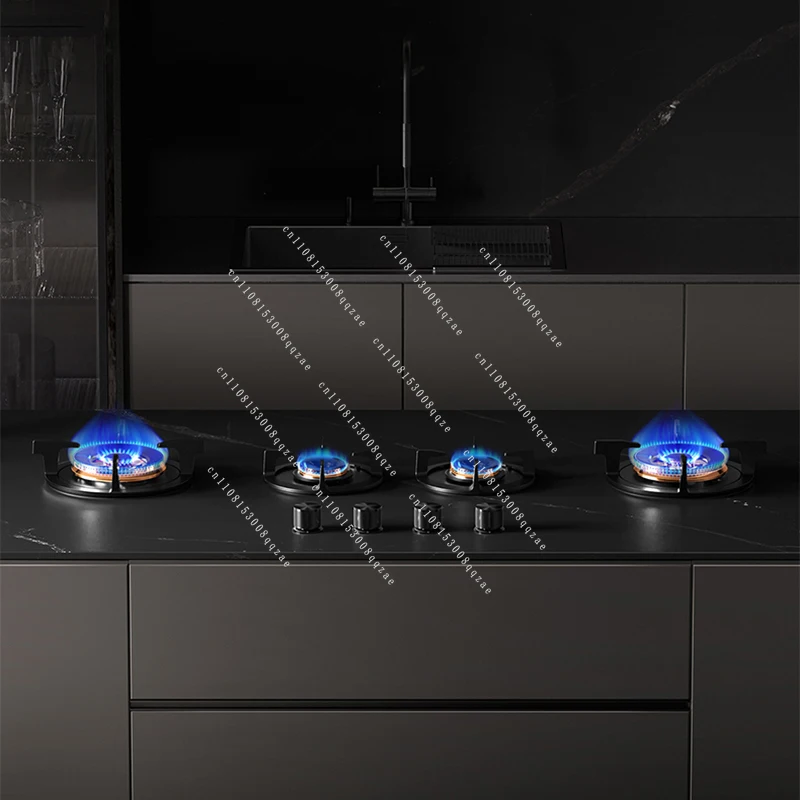 Premium Built-in Gas Cooker 4 Burner 5.2kw Copper Flame Fault Protection Panel - Can Be Used in Custom Kitchens