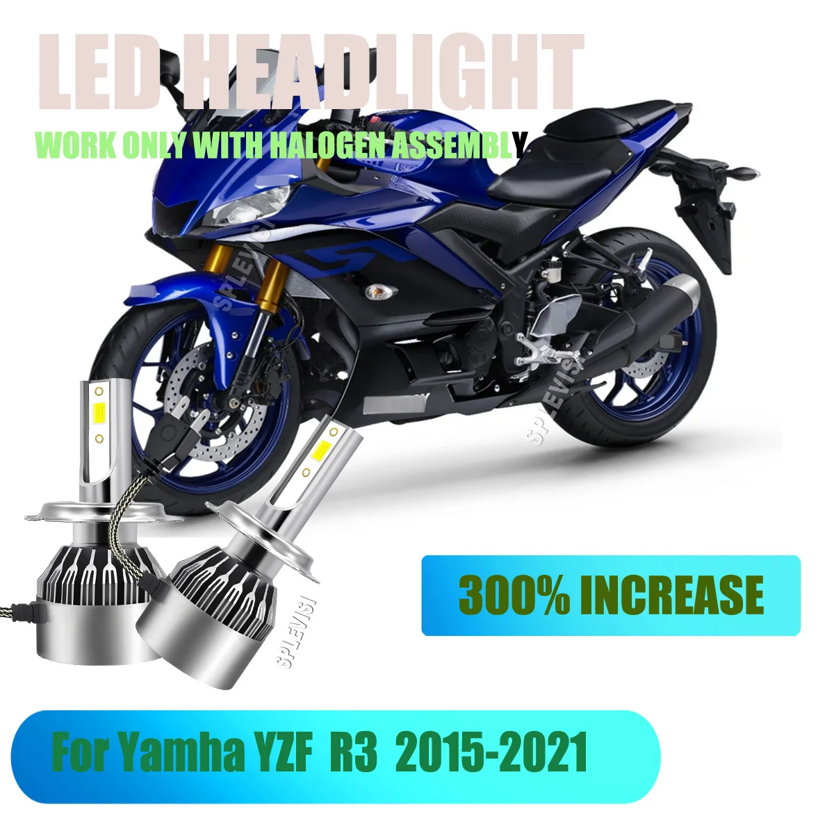 

H7 LED Motorcycle Headlight Kit - 6000K White Perfect Enhanced Night Visibility For Yamaha YZF-R3 2015 2016 2017 2018 2019-2021