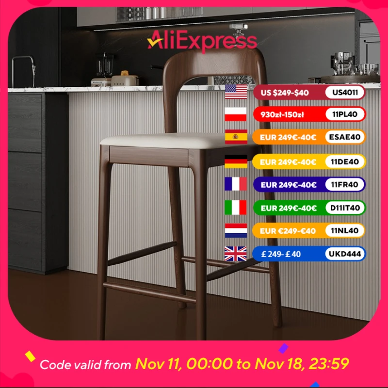 

Island Kitchen Bar Stools Cushions Modern Wooden High Living Room Bar Stools Home Brown Minimalist Sillas De Comedor Furniture