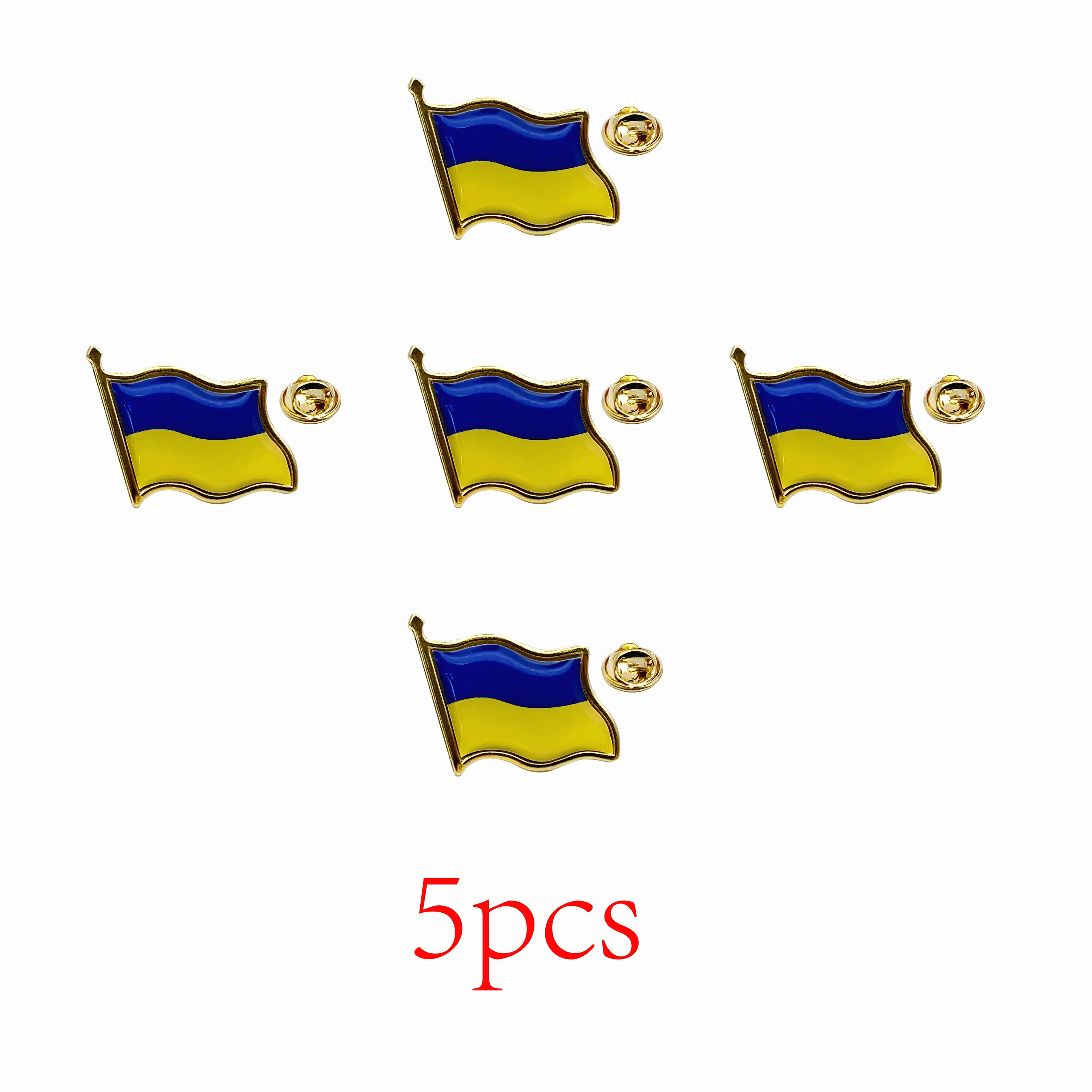 5/10/50/100pcs Ukraine Flag Waving Lapel Pins Ukrainian Badge Pin Patriotic Enamel Suit Lapel Pin