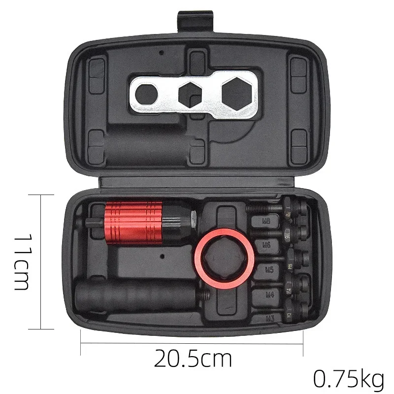 M3 M4 M5 M6 M8 Adaptador de pistola de tuerca de remache eléctrico manual, herramientas de remachado de tuerca de inserción, clavadora de tuerca de remache 