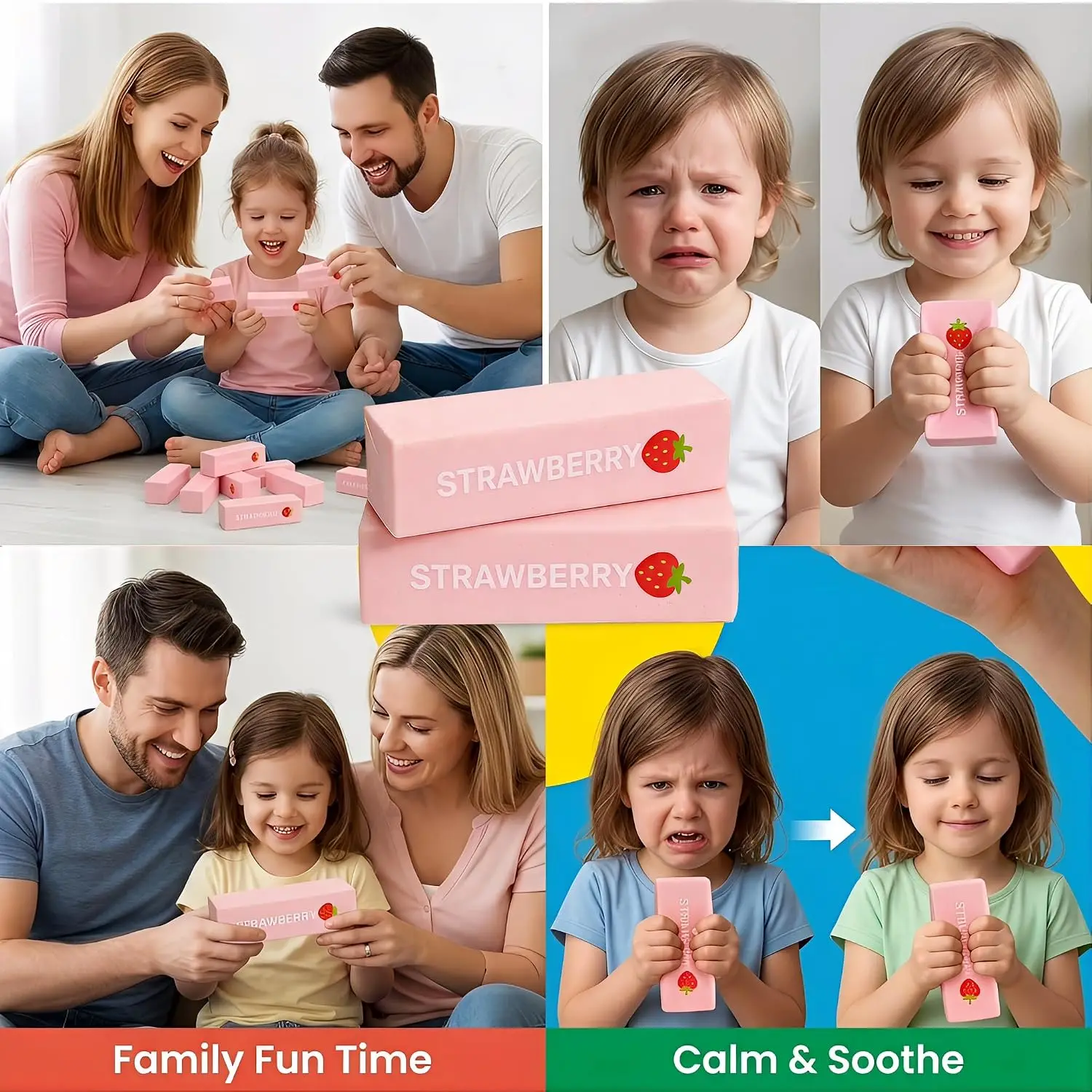 2PCS Butter Squishy Slow Rising Butter Stick Fidget Toys Realistic Soft PU Squeeze Butter Stick for Birthday Home Office Desk