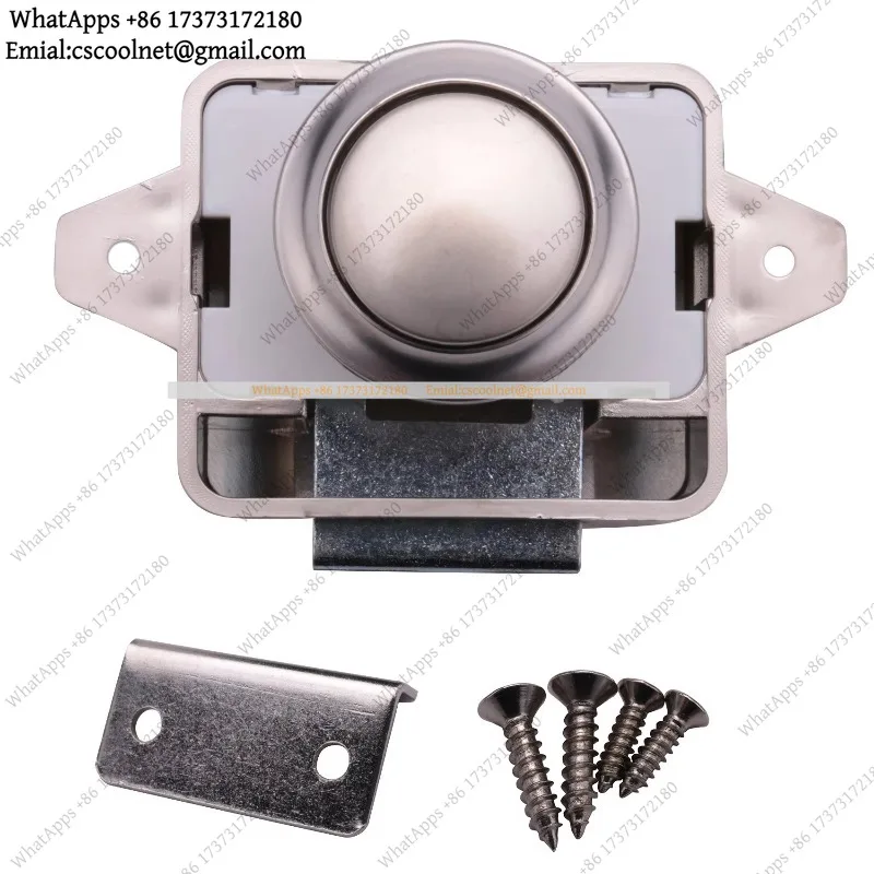 JS02 5-Pack 26mm Push Button Cabinet Latch Nickel Pearl Knob for Motorhome Caravan Camper RV Cupboard Lock Replacement