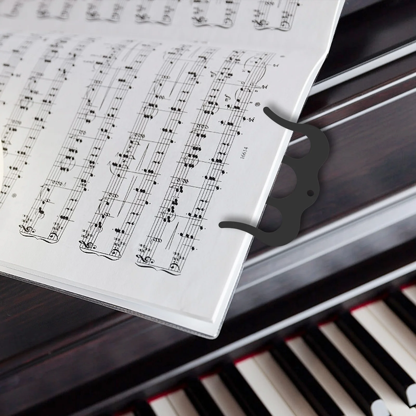 

Book Clip Black Plastic Page Holder For Sheet Music Instrument Books Flat Lay Reading Music Book Clip Metal