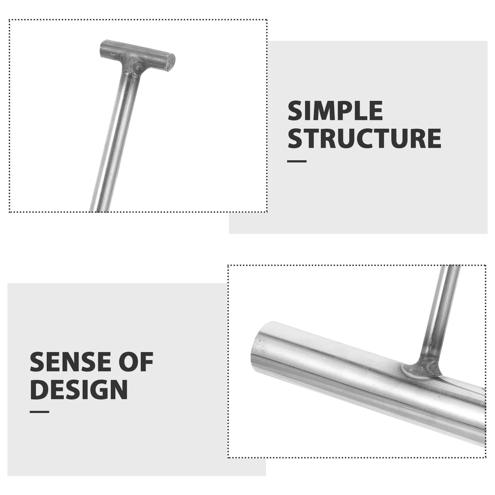 Stainless Steel Manhole Cover Lifting Hook T-Shaped Heavy Duty Pull Hook for Storm Drain Grates Well Covers Roll Up Doors Lid