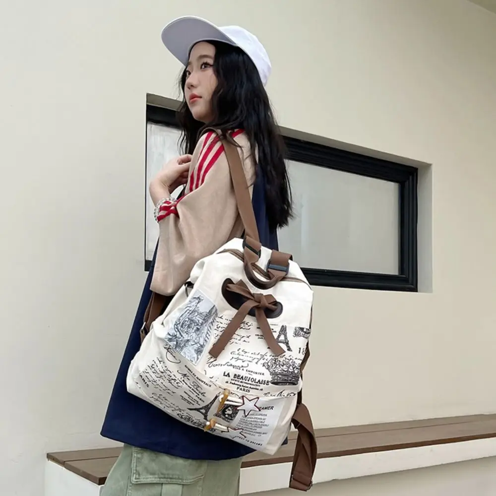 Fashion Nylon Patchwork Backpack Multi-pocket Wear-resisting Casual Schoolbags High Capacity Mochila School Bags Travel Daily