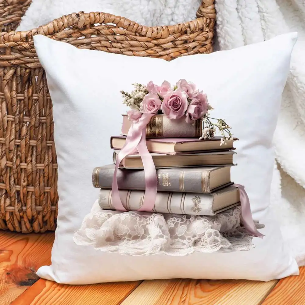 Vintage Floral Books Iron-on Transfer For Clothing DIY Washable T-shirts Thermal Stickers Beautiful Watercolor Painting Patches
