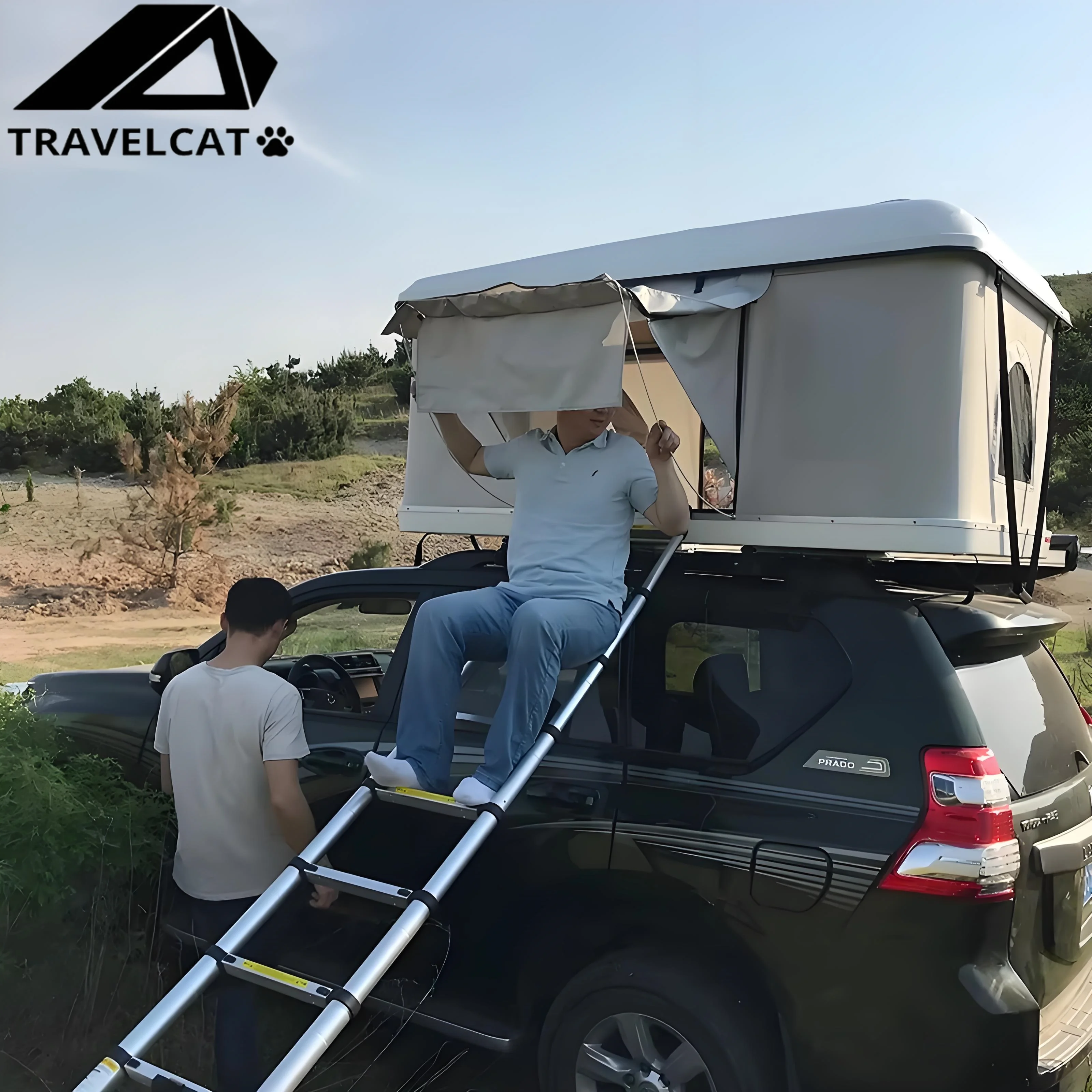 

Rooftop Tent Hard Shell - Outdoor Car Camping 2-3 Person Truck, Sedan, SUV, Waterproof, Teardrop, Windproof, Sturdy,Easy Set Up