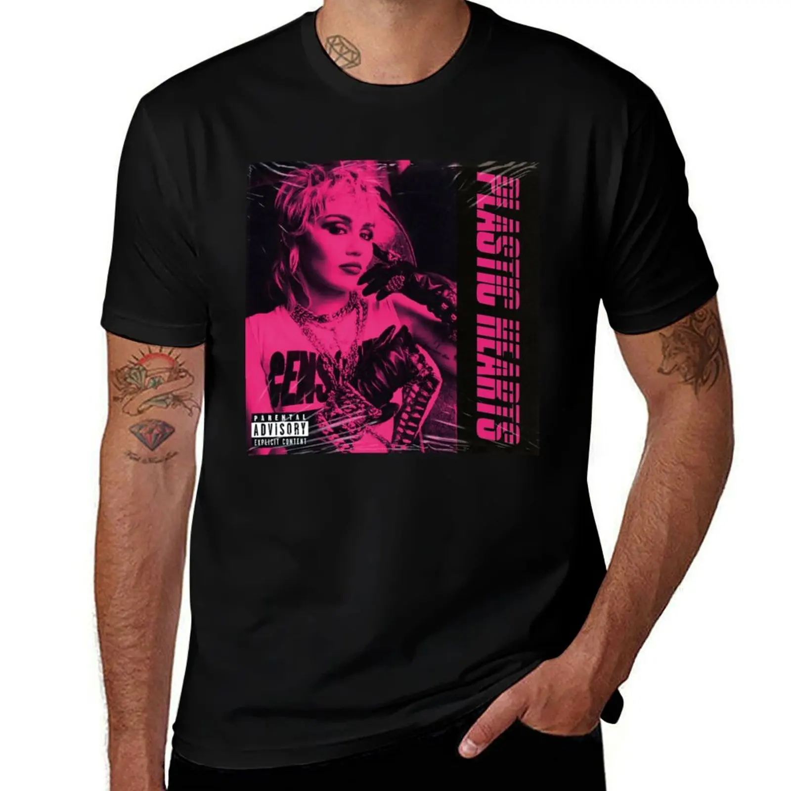 Miley Plastic Hearts Classic T-Shirt Urban Style Print T-Shirt