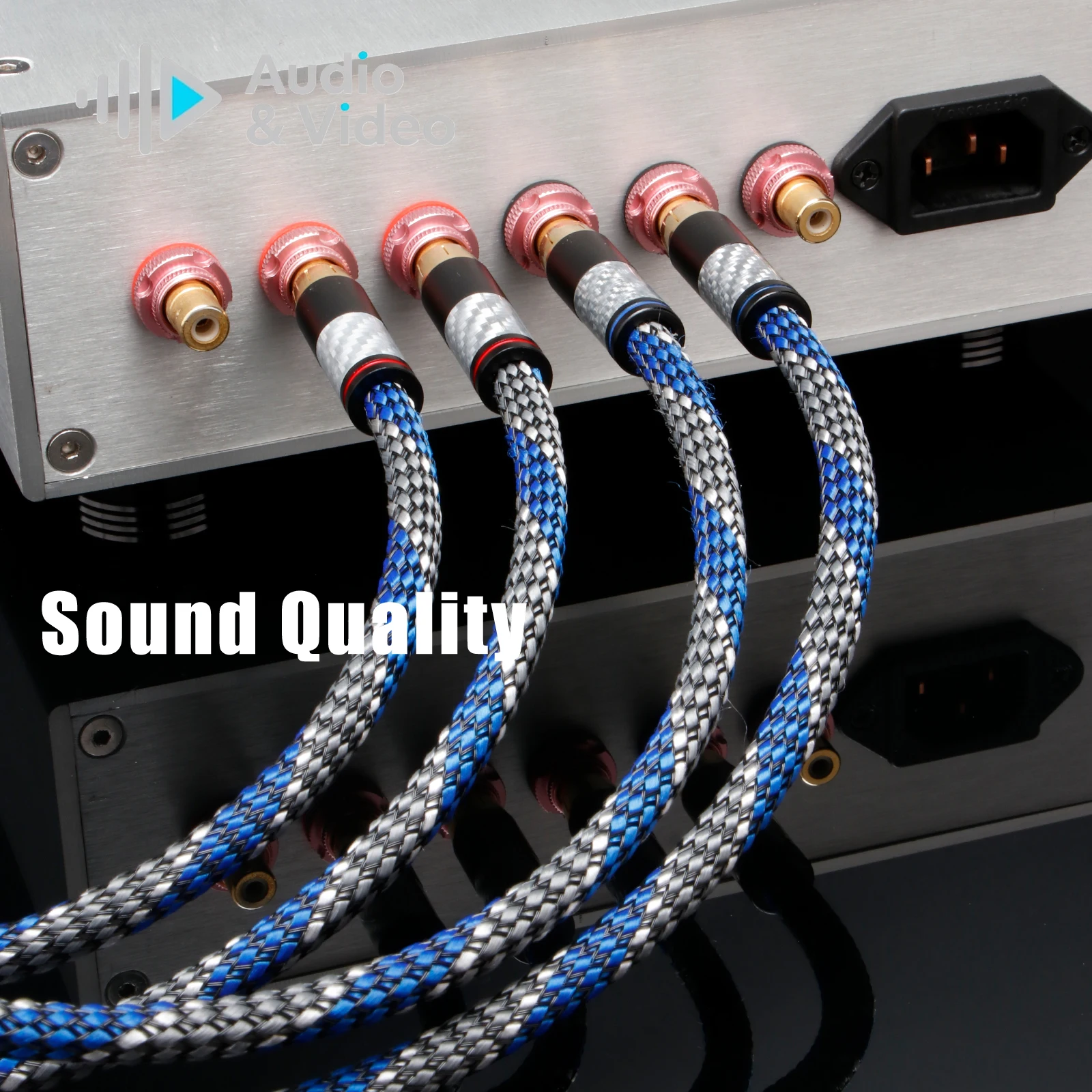Paar Audiophile RCA-Kabel OCC Kupfer Signal RCA-Kabel RCA-Signalkabel RCA-Stecker für Verstärker DAC Lautsprecherbox – Detail 8