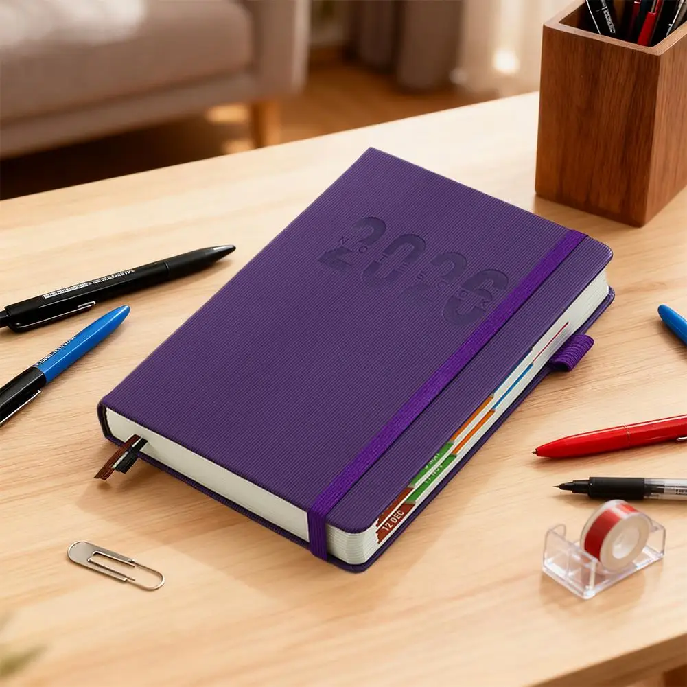 2026 Planner Notebook Daily Weekly Monthly Calendar Supplies Office Stationery Stationery Minimalist Notebook Strip Shape Z5R2
