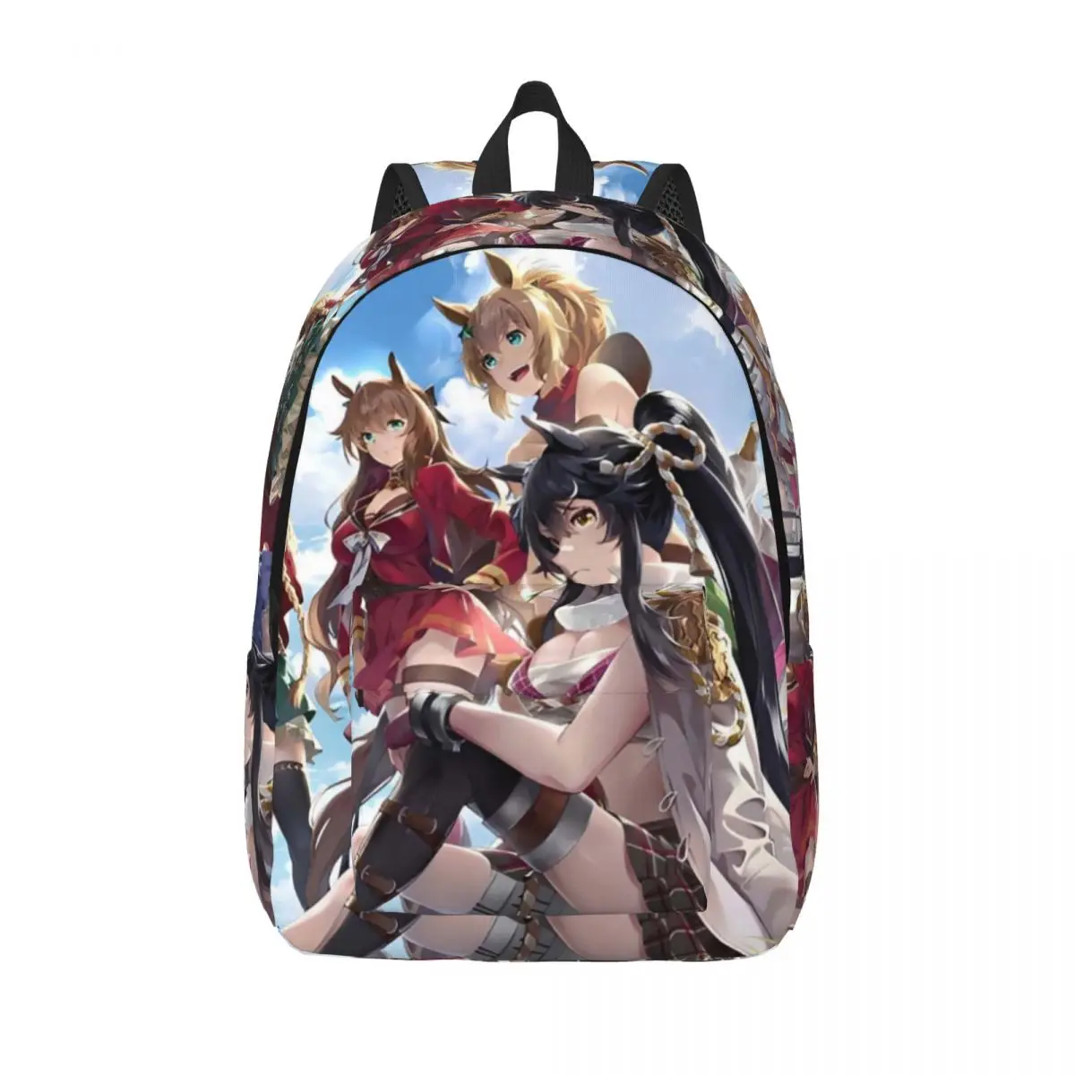 Umamusume Pretty Derby Anime Backpack for Boy Girl Kids Student School Book Bags Daypack Preschool Primary Bag with Pocket