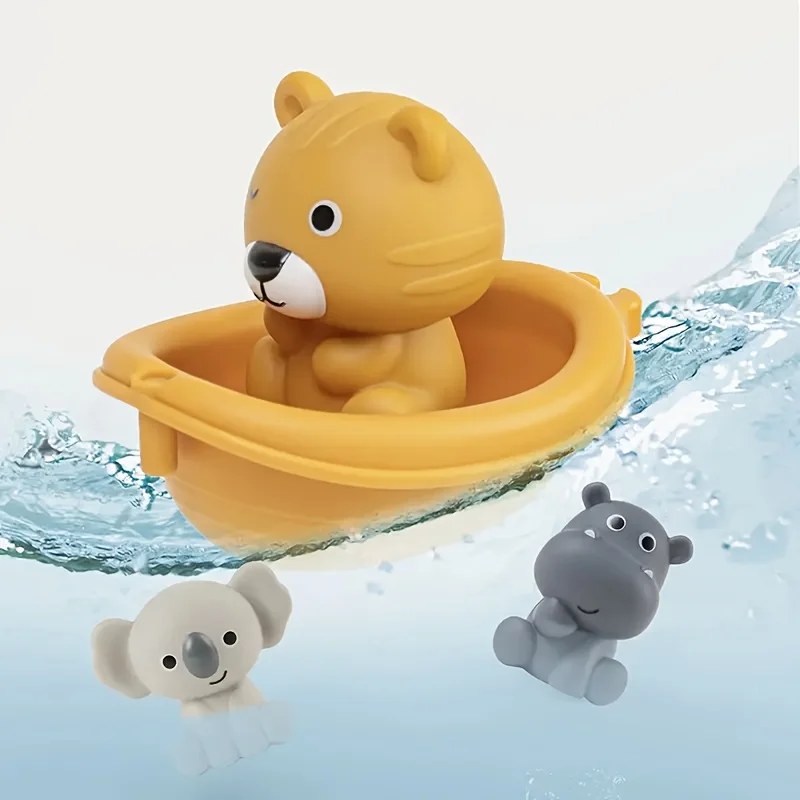 積み重ね可能な動物の浮遊お風呂おもちゃセット |   バス、プール、ビーチ用の吸盤付き幼児教育感覚遊び