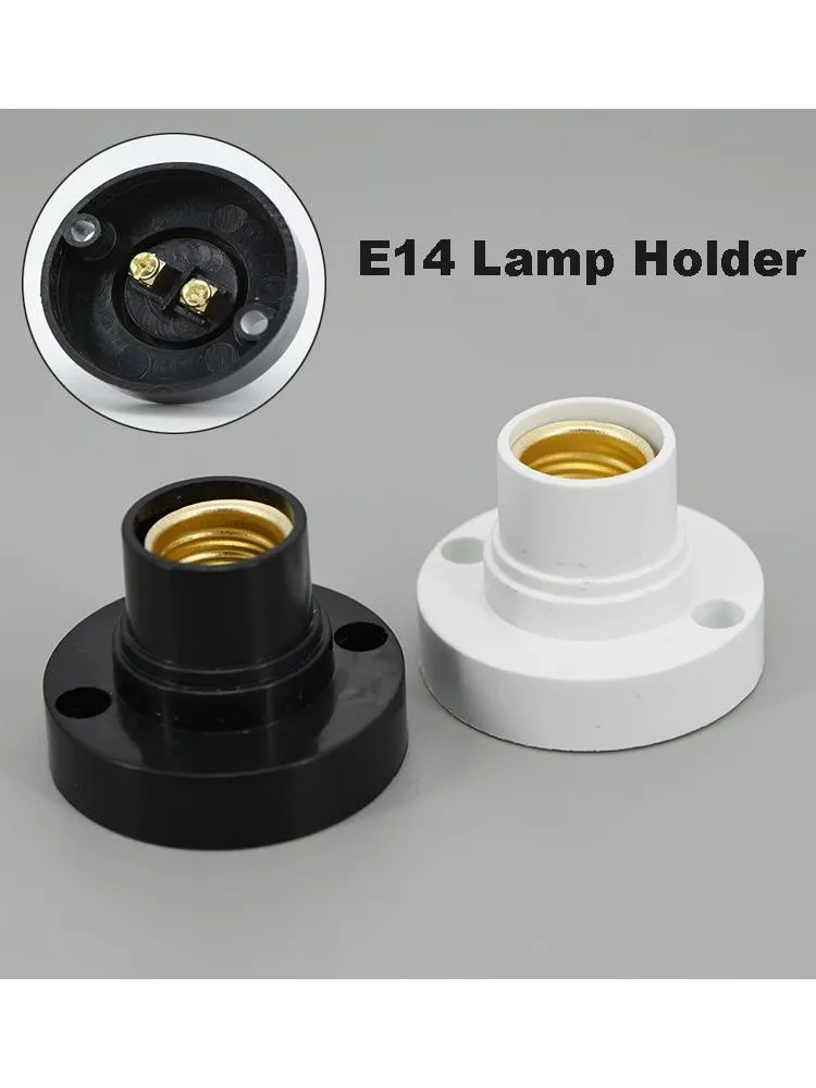 1 pièces blanc noir E14 support de lampe ampoule vis douille Conversion douilles Surface fixation support de Base B4