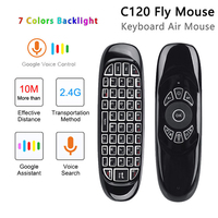 Mini Control Keyboard Air Mouse Wireless 2.4 Ghz-TV, PC, game USB Receiver Backlight Remote Control Black