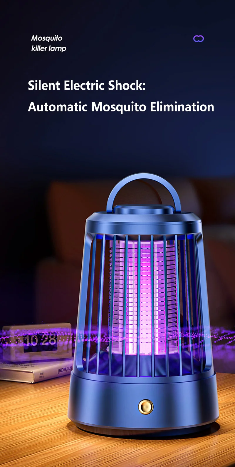 Lenovo Elektroschock-Mückenlampe, wiederaufladbar, Photokatalysator-Insektenfalle, tragbares Mückenbekämpfungsgerät für den Innenbereich – Detail 10