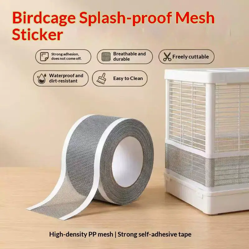 New5M/Roll﻿ Bird Cage Splash Proof Anti Food Gauze Mesh Cage Repair Breathable Durable Window Screen Repair Cuttable Mesh Tapes