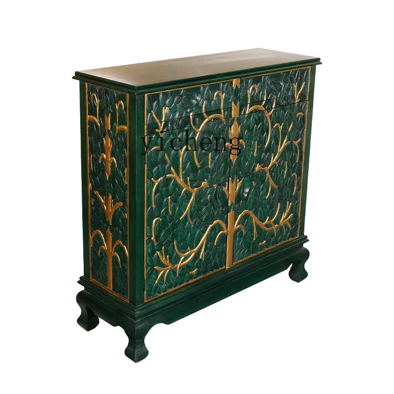 

Solid Wood Storage Wall Narrow Cabinet Entrance Cabinet Hallway Curio Cabinet Chest of Drawers