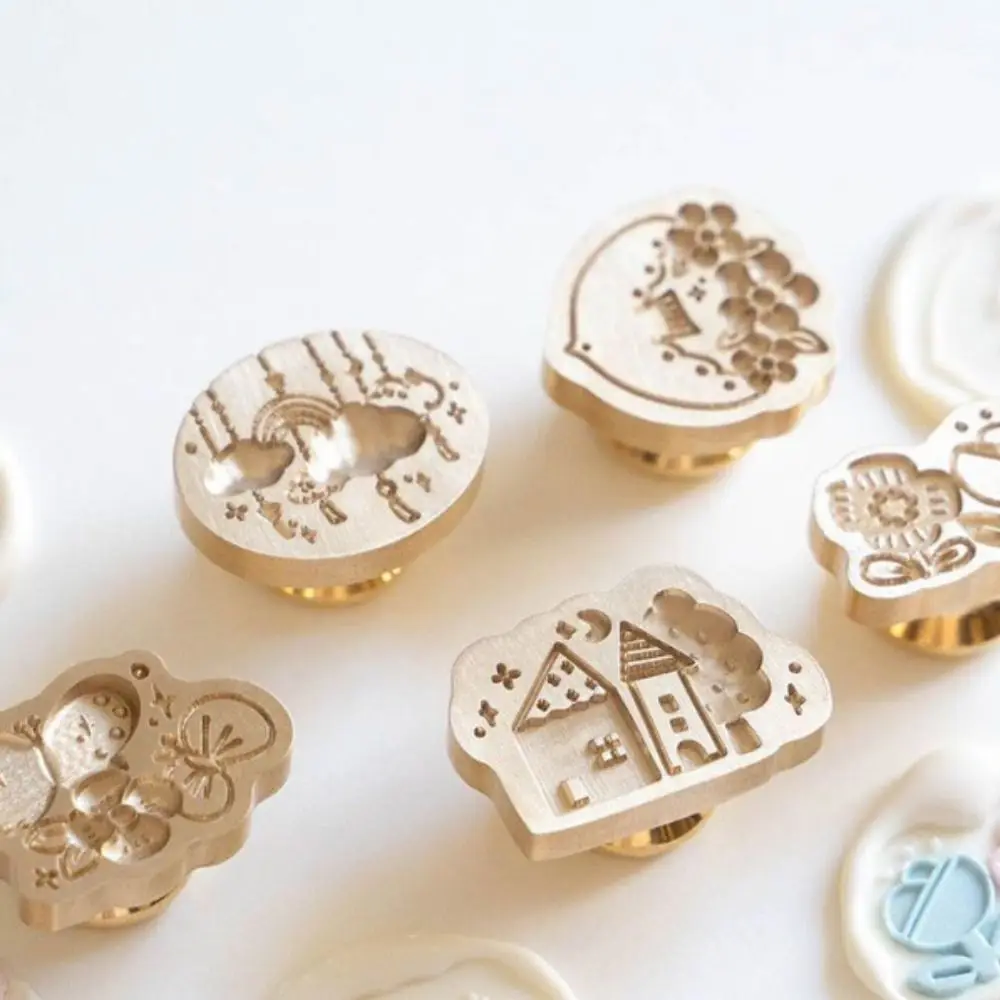 Replace Head Rose Embossed Sealing Wax Stamp Antique Metal DIY Tool Vintage Sakura Wax Seal Stamp Flowers Leaf