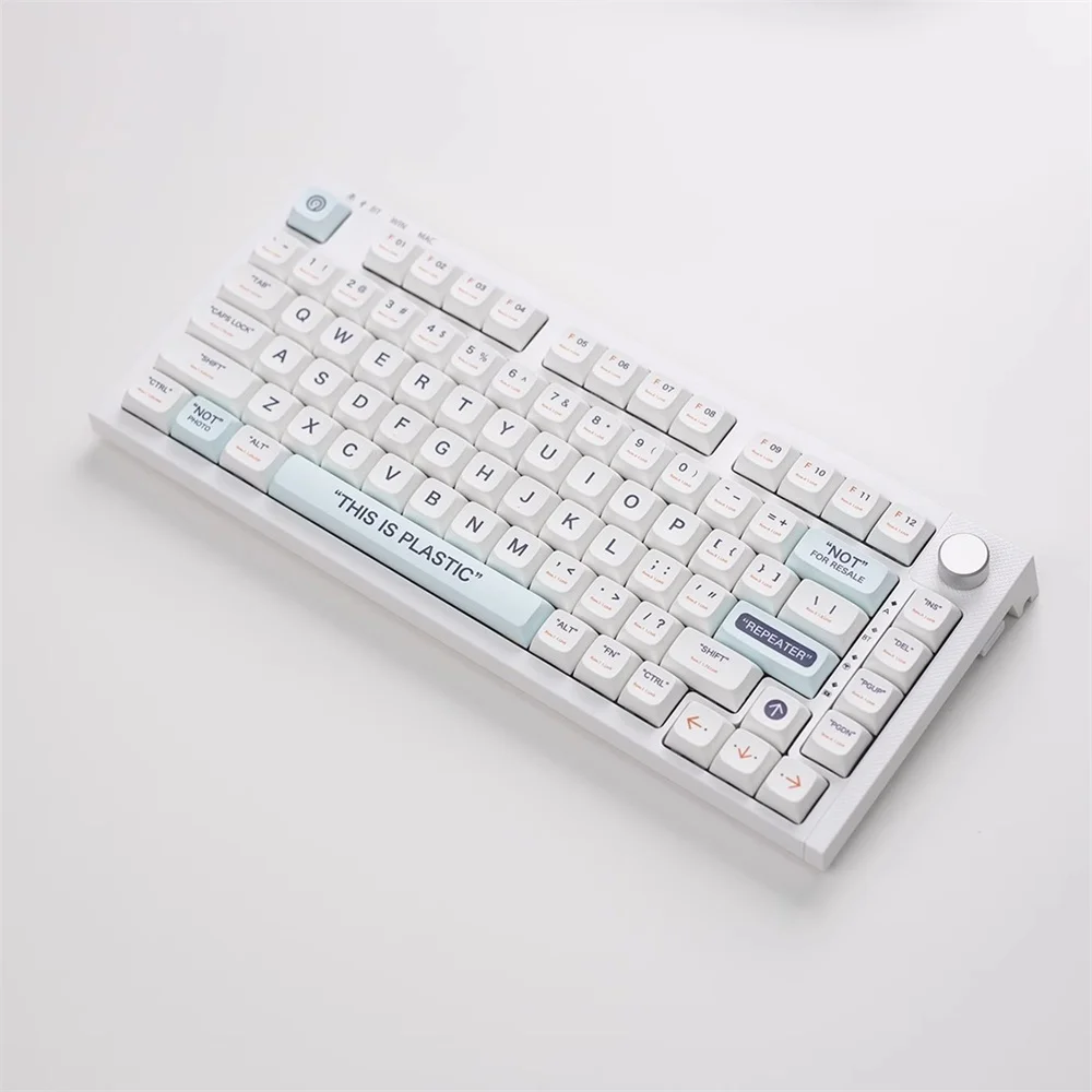 USLION 141 Keys XDA Profile White Keycaps PBT Dye Sublimation Key Caps for GMK67 GMK87 Gaming Mechanical Keyboard MX Switches