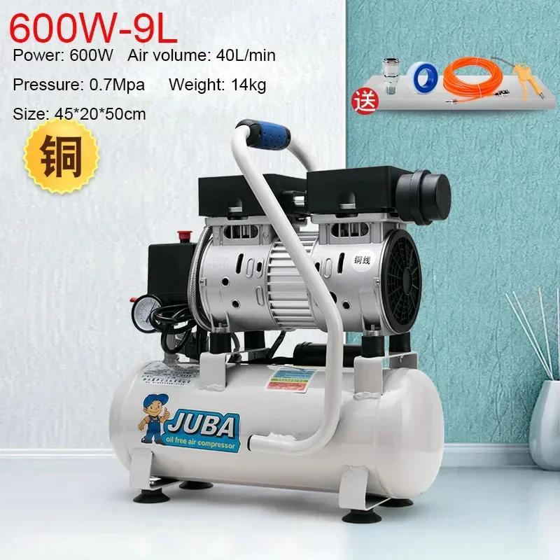 220v elektrische luchtcompressor houtbewerking 8L 9L luchtpomp hogedruk olievrije stille decoratie krachtige verfluchtcompressor
