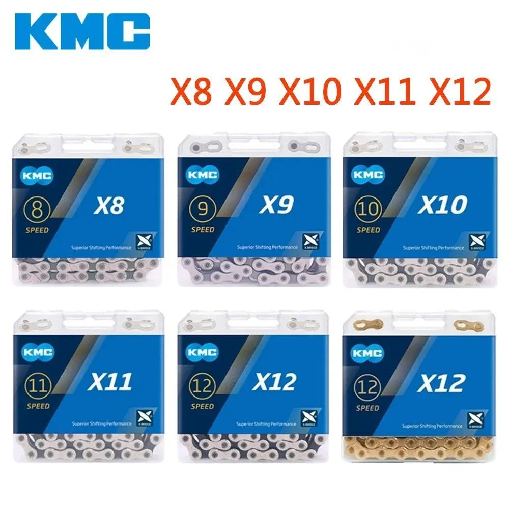 Original KMC Bike Chain X8 X9 X10 X11 X12 Bicycle Chain 8V 9V 10V 11V 12V Chains MTB Road Bike Crankset SRAM Bikes Parts