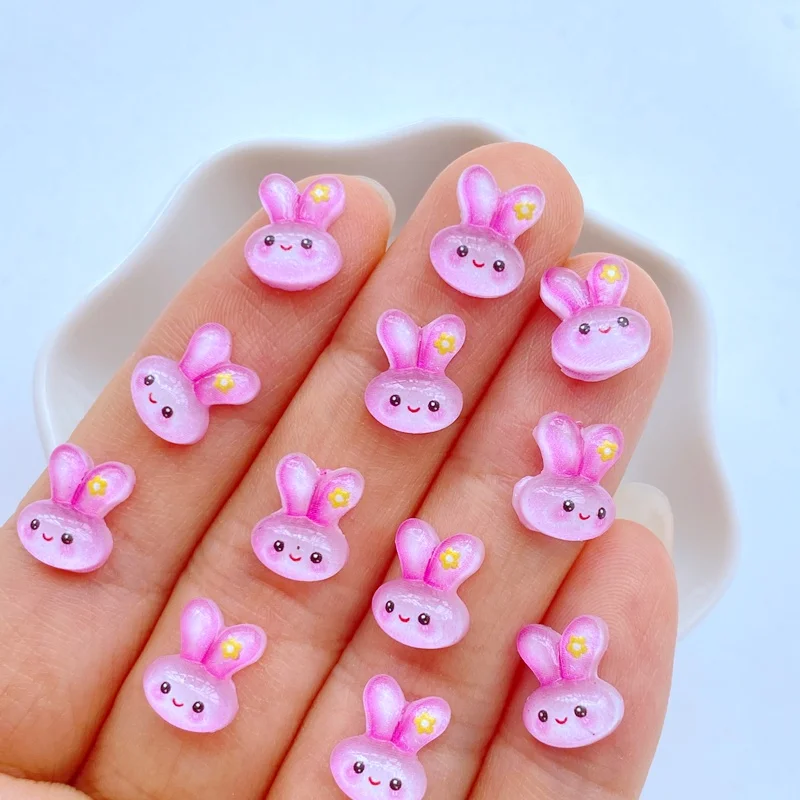 50pcs mixed Cartoon Cute Rabbit Nail Decoration 3D Bow Tie Various Styles And Colors Mixed Fashionable nail Accessories