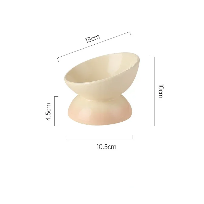 Cat Ceramic Bowl Gradient Pet Food Water Feeders Small Dogs Drinking Eating Supplies Raised Tilted Cats Puppy Feeding Supplies