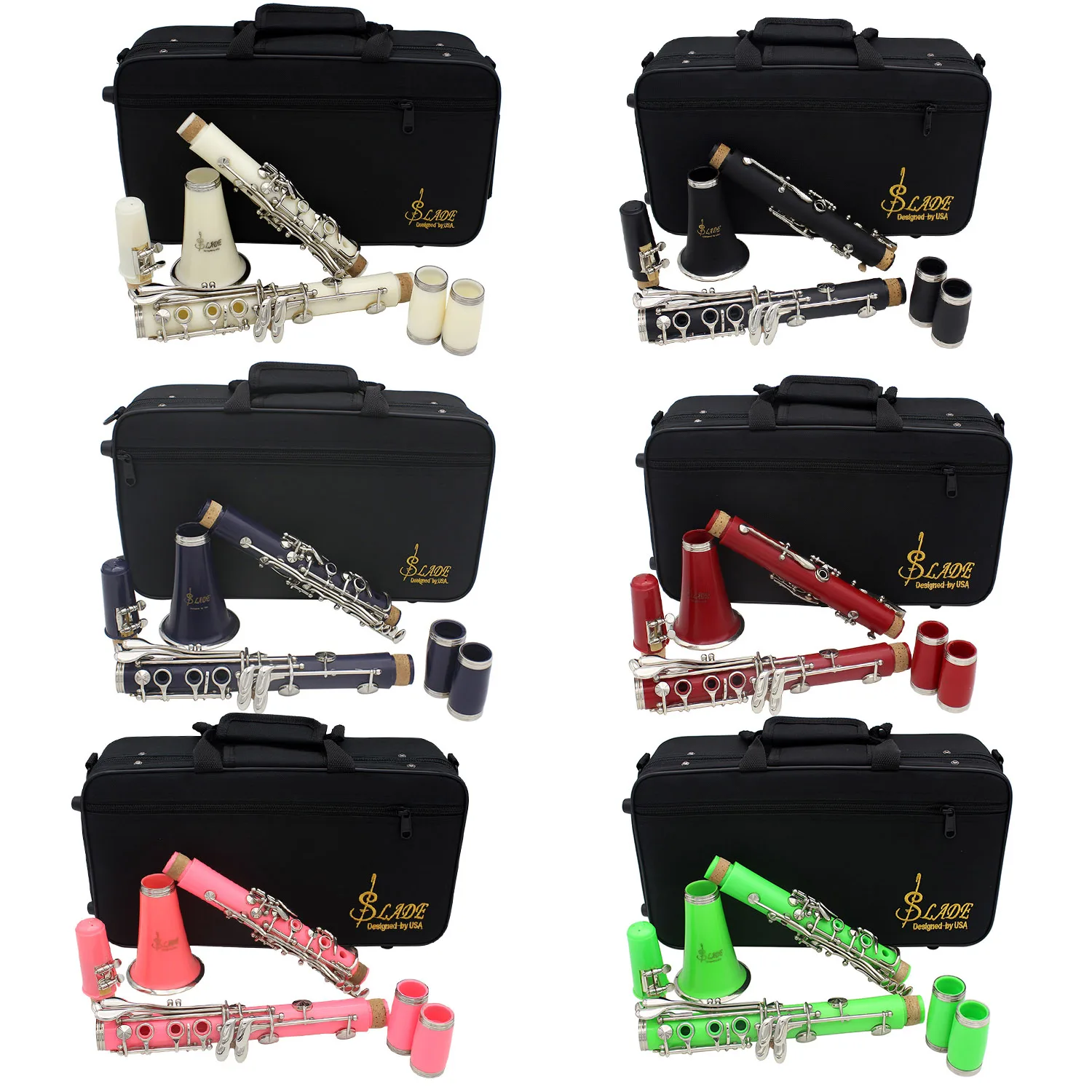 SLADE Multicolor 17 Keys Clarinet Bb B Flat Professional Woodwind Instrument ABS Resin Tube Clarinet With Box Reed Parts