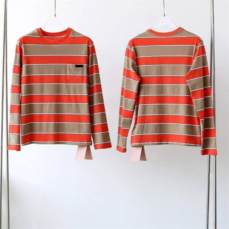 round neck T-shirt M375992 Red Colour Women Embroidery T Shit Letter Clothing Summer stripe design Streetwear Elegant Knit 24ss