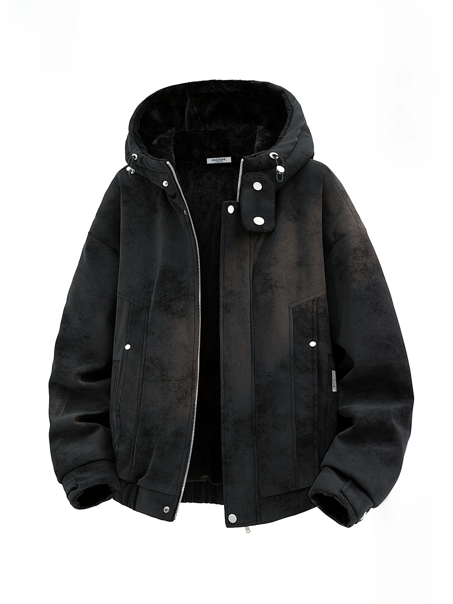 

PaulFrank American Dyed Hooded Cotton Jaet Men's Thermal Fce Lined Stand Collar Winter Coat Warm Youth ular Sle