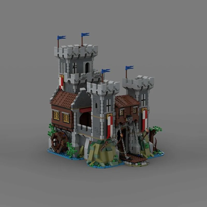2247 pièces MOC architecture médiévale château de rivière Black Hawk bricolage blocs de construction d'assemblage jouets pour enfants cadeau d'anniversaire