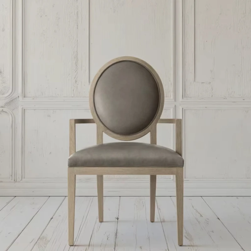 

Wooden Furniture Modern Round Back Leather Dining Chairs