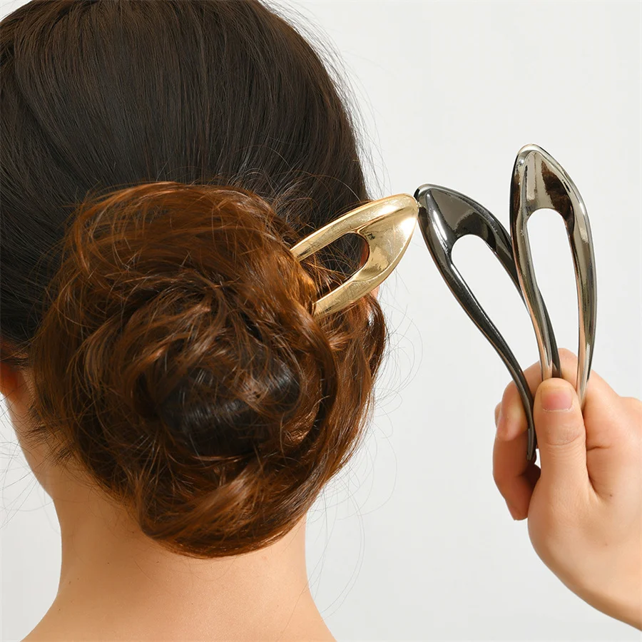 

2026 new simple U-shaped hair fork hairpin metal hair stick geometric hairpin fashion hair accessories women's jewelry headwear
