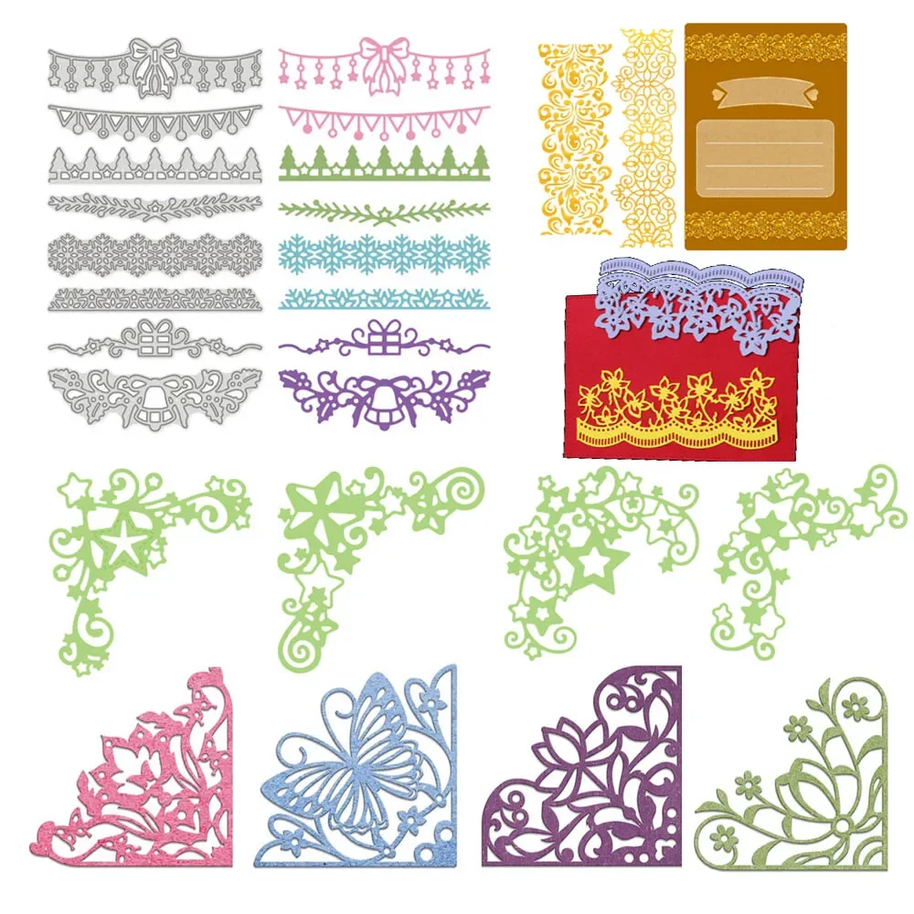 1-8Pc Christmas Themed Lace Metal Cutting Dies Stencils for DIY Scrapbook Photo Album Embossing DIY Paper Card Making Decoration