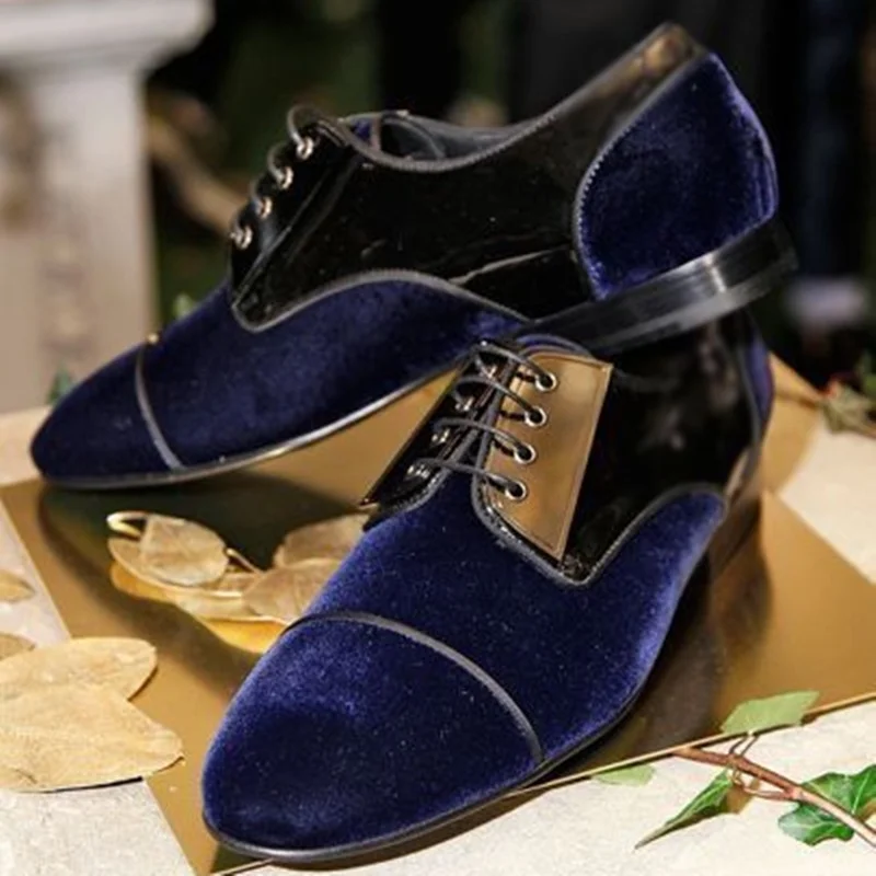 

Blue Fleece Lace Up Men Shoes Men's Dress Shoes Leather Pumps High Quality Party Shoes Fashion Big Size 48 Zapatillas Mujer