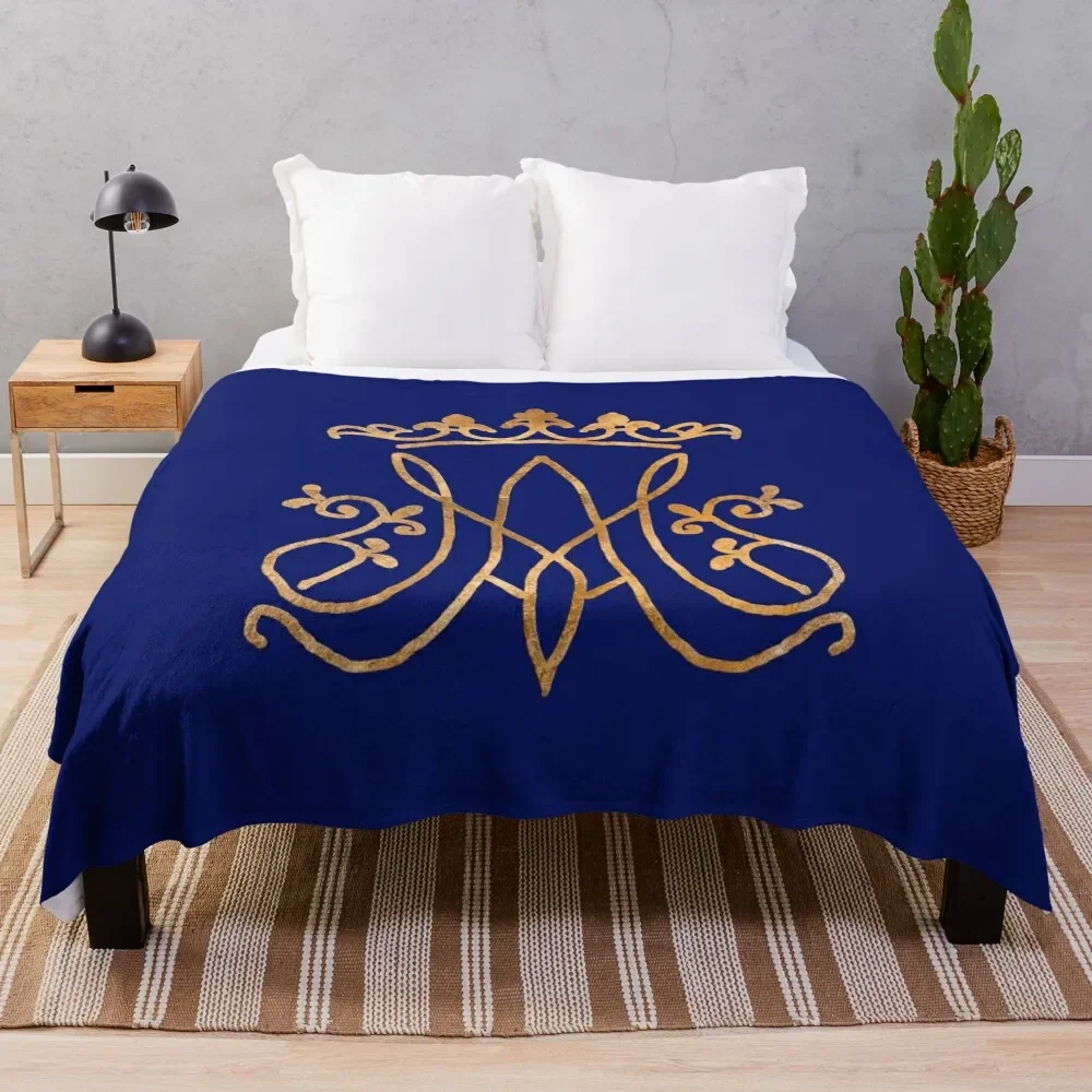 Ave Maria monogram Throw Blanket Loose Bed Blankets Sofas Of Decoration Blankets