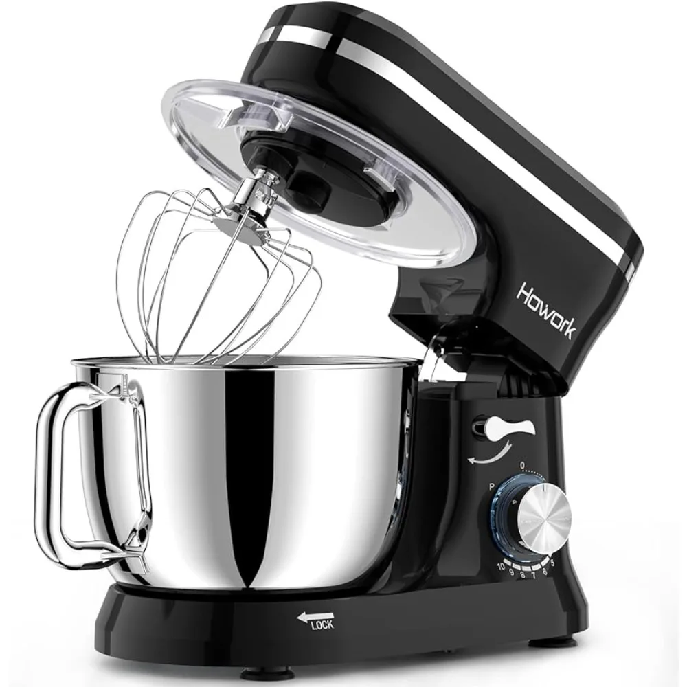 

Electric Stand Mixer,10+p Speeds With 6.5QT Stainless Steel Bowl,Dough Hook, Wire Whip & Beater,for Most Home Cooks,Black