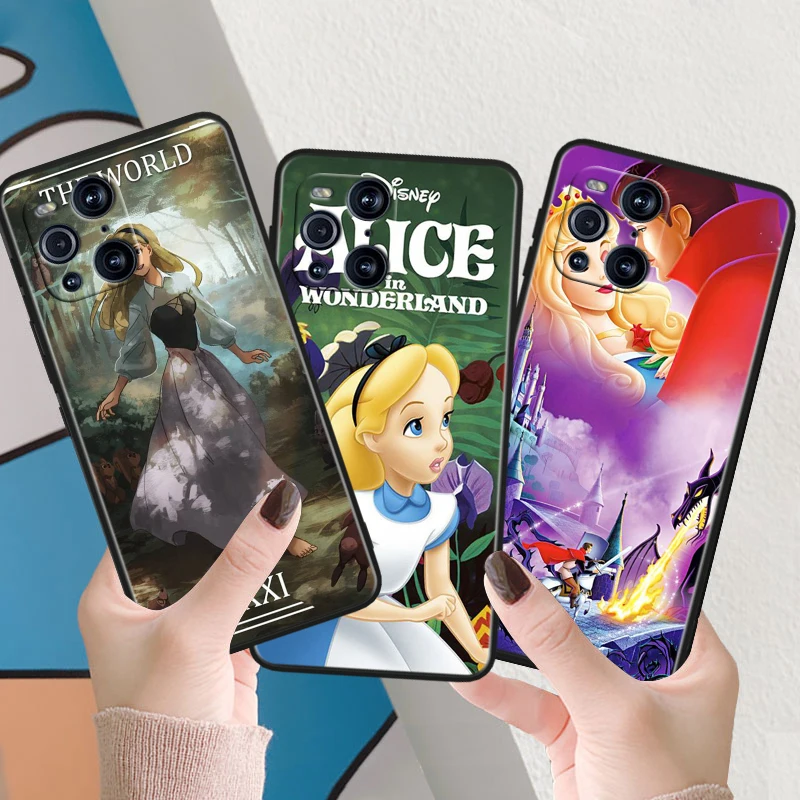 Disney Sleeping Beauty For OPPO Find X6 X5 X3 X2 F21S F21 Pro Lite Neo Black Silicone Fundas Soft Cover Capa Phone Case