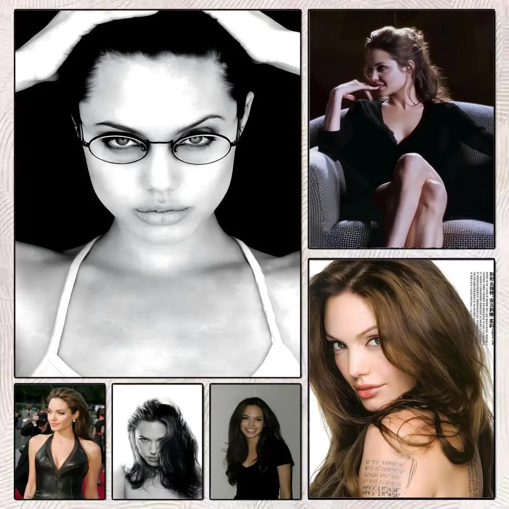 A-Angelina Jolie Actor Poster HD Art Mural Wallart Poster Waterproof Vintage Print Decor for Home Decoration DIY Durable